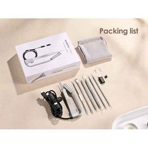 Luma 1 Visual Blackhead Remover Tweezers with Camera - Pimple Popper Tool with Camera 20x Magnification, 1080P, 8 LED Lights, with Blackhead Remover Pimple Popper Tool Kit (6 Piece Kit)