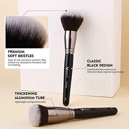 BEILI Makeup Brushes 40Pcs Professional Makeup Brush Set Premium Synthetic Kabuki Foundation Blending Face Powder Blush Concealers Eye Shadows Make Up Brushes Kit