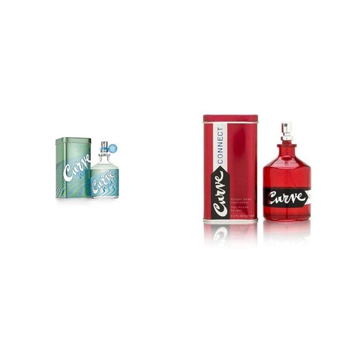 Curve Men's Cologne Fragrance Spray, Casual Cool Day or Night Scent, Wave, 4.2 Fl Oz & Men's Cologne Fragrance Spray, Casual Day or Night Scent, Connect, 4.2 Fl Oz