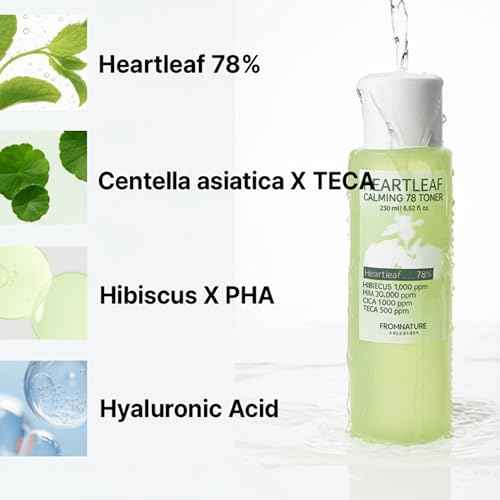 HEARTLEAF Calming 78 Toner_Sensitive Skin, Intensely Calms & Soothes Redness with CICA & TECA, Gentle Exfoliation with PHA & Hibiscus, pH 5.5 Korean Glass Skin Care.