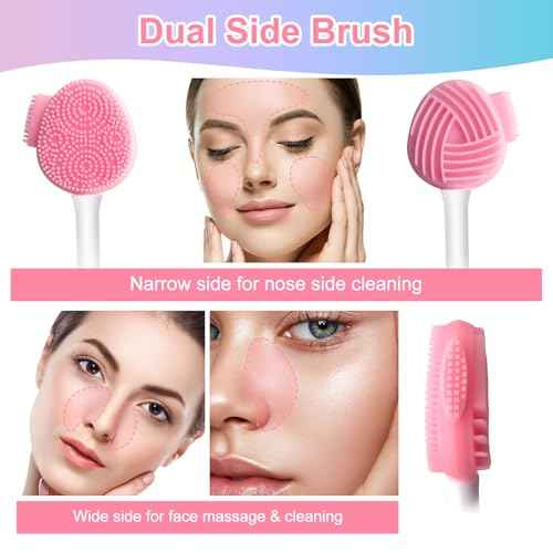 Silicone Face Scrubber Face Mask Brush Exfoliating Lip Cleansing Facial Cleansing/Wash Brush Exfoliator Blackhead Skin Care Tool Makeup Removes Dead & Dry Skin for Women Grils Men