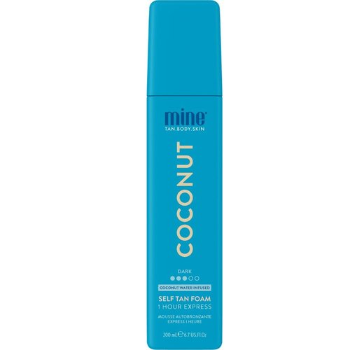 Minetan Coconut Self Tan Foam | Tanning Treatments Collection | Deep Dark Brown Skin Finish | 1 Hour Express Mousse, Face & Body Fake Tanner | Ultra Hydrating Glow, Vegan & Paraben Free | 6.7 Fl Oz