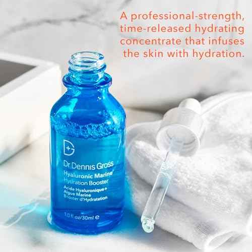 Dr Dennis Gross Hyaluronic Marine¢â Hydration Booster: for Dehydrated, Rough Texture, Dry Fine Lines & Wrinkles, 1 fl oz