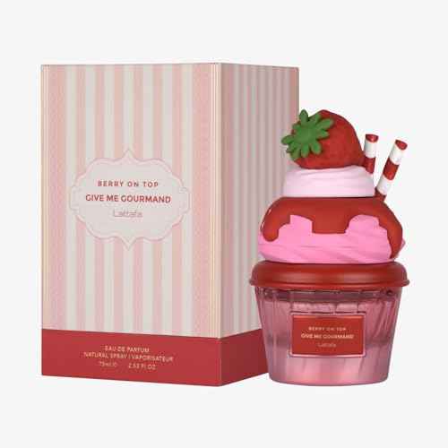 Lattafa Berry On Top Eau de Parfum, Give Me Gourmand Collection, Fruity Berry & Vanilla Cream Scent, Spray Form, 75ml