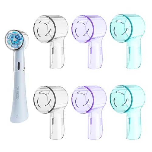 6 Pack Toothbrush Cover Compatible with Oral B Sensitive, FlossAction, Cross Action, Precision IO Replacement Heads, Toothbrush Cap for Oral B Pro 1000, Smart and IO Series Electric Toothbrush