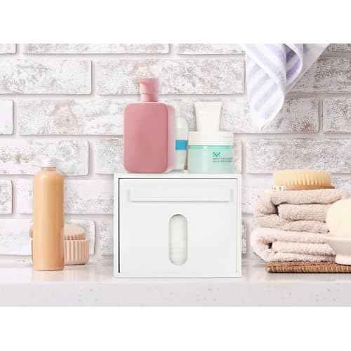 Disposable Face Towel Holder Bamboo Storage Box, Facial Towels Container Box with Drawer, Clean Towel XL Organizer for Bathroom(Excluding Facial Towels)