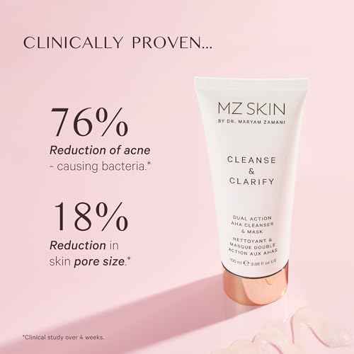 MZ SKIN Cleanse & Clarify Dual Action Cleanser & Mask 3.4 fl oz | Exfoliating AHA & Papaya Enzyme Face Wash | Smooths Texture, Refines Pores & Brightens