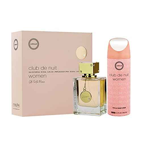 Armaf Club De Nuit for Women 2-Piece Set, (3.4 Ounce Eau De Parfum spray + 6.8 Ounce perfume Body Spray)
