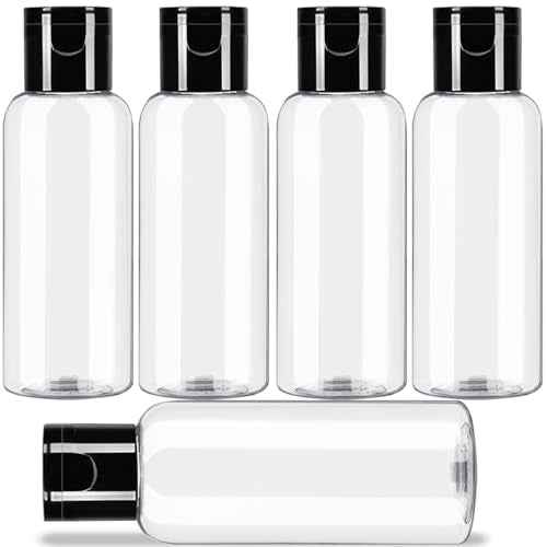 5 Pack 3.4 oz Travel Size Bottles for Toiletries TSA Approved Leak Proof Empty Refillable Liquid Containers with Labels