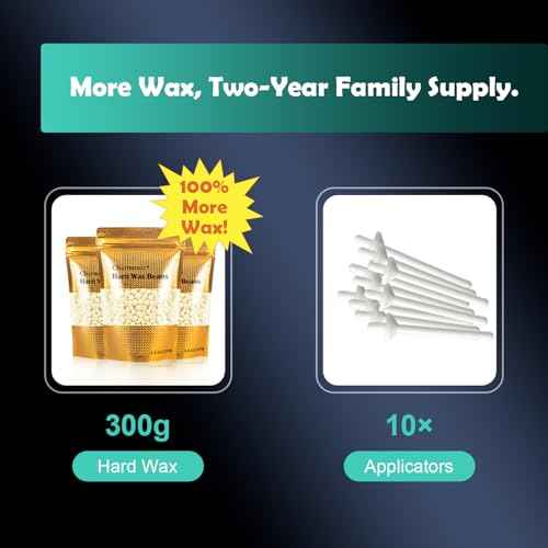 300g Wax Nose Wax Kit, Nose Hair Wax with 10 Waxing Sticks, Quick & Painless Nose Hair Waxing Kit for Men and Women Used at Least 50 Times Usage