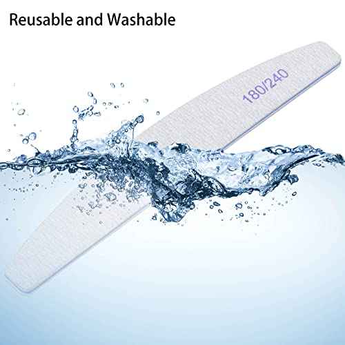 50 Pieces 180/240 Grit Nail Files for Natural Nails, Fingernail Files Double Sided Emery Boards for Nails