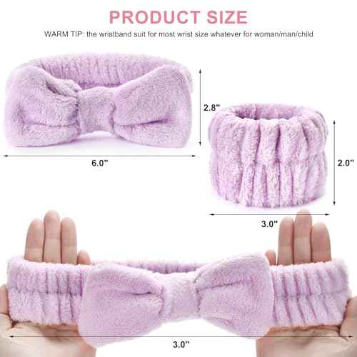6Pack Headbands and Wristband Set for Washing Face, Spa Skincare Makeup Headband, wrist bands and hair band for face wash, for Women and Teen Girl skincare tools Gifts