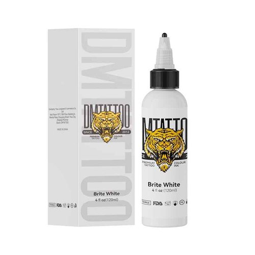 Tattoo Ink Brite White 4 OZ 120ml Lining, Tattoo Pigment Concentrated Color Evenly Vibrant and Bright