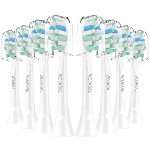 Replacement Brush Heads Compatible with Philips SoniCare Electric Toothbrushes, Dupont Bristles for Effective Cleaning, Snap-on System, 8 Pack, White