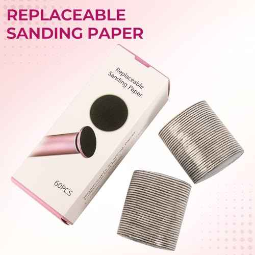 krofaue 60 PCS Replaceable Sandpaper Discs - 80 & 100 Grit Pad Refills for Electric Foot File Callus Remover - Dead Skin and Calluses Removal