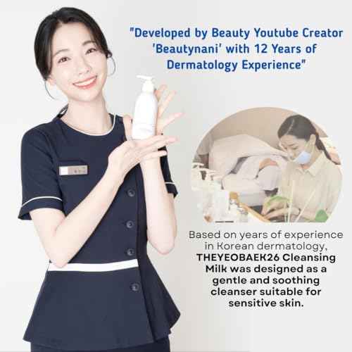 Korean Cleansing Milk for Face ? Gentle Facial Cleanser for Dry & Sensitive Skin, Hydrating Makeup Remover, 6.76 Fl Oz (200ml)
