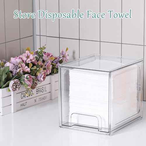 Disposable Face Towel Holder Intended For Face Towels XL, Facial Towel Storage Box Dispenser For Clean Towels For Bathroom