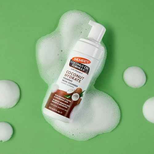 Palmer's Coconut Oil Formula Coconut Hydrate Foaming Facial Cleanser, 5 Fl Oz, Face Wash with coconut water, Hyaluronic Acid & Vitamin E, Gentle Cleansing, Purifying & Moisturizing Skin Care