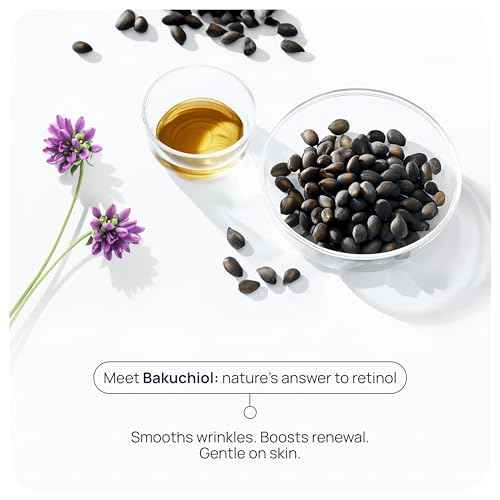PUREANCE Organic Bakuchiol Plumping Serum - Bakuchiol for Face Skin and Wrinkles - Cellular Restore Serum - With Jojoba Oil, Sea Buckthorn, Camu Camu, Babchi, Maple Leaf Extracts & More - 1 Fl Oz