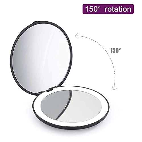 wobsion 10X Magnifying Tabletop Mirror, 4 Inch Round, Glass, ABS