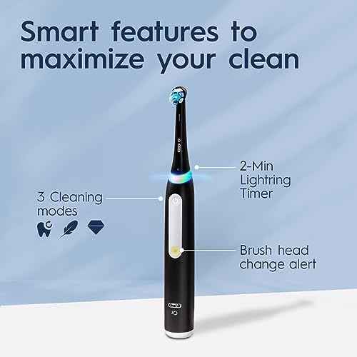 Oral-B iO Deep Clean Rechargeable Electric Powered Toothbrush, Black with iO Series 3 Limited, 2 Brush Heads and Travel Case - Pressure Sensor to Protect Gums - 3 Cleaning Settings - 2 Minute Timer