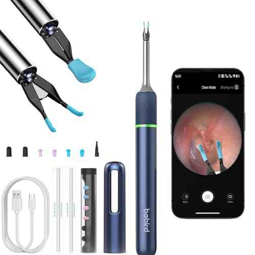 Note5 Ear Wax Tweezers with Camera, 10MP Ear Cleaner Camera Otoscope with Light,Real-time Remote Video with Ear Pick & Tweezers,12 Pcs Ear Scoops for Whole Family