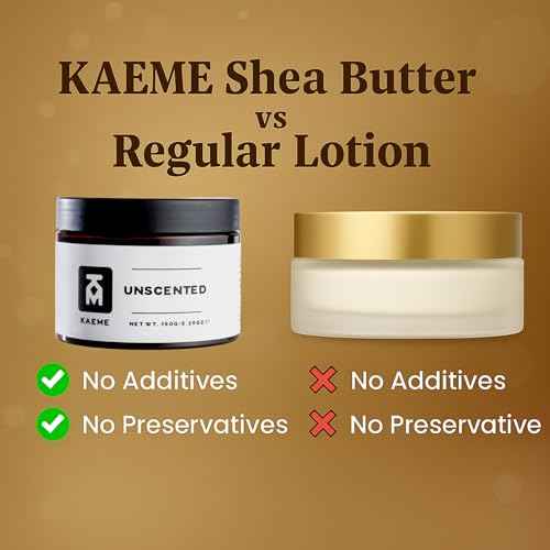 Kaeme Unscented Pure Shea Butter Made with Raw Organic Unrefined Body butter for women and men Fragrance Free with Coconut Oils suitable for Sensitive skin (10.5oz/300g jar)