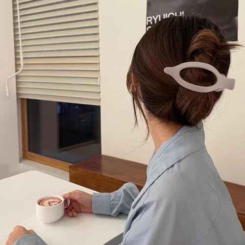 Flat Hair Claw Clips for Thick and Thin Hair - Large Alligator Clips, Duck Billed Barrettes and Matte Neutral Clamps for Women and Girls