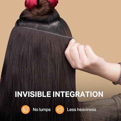 DOORES Butterfly Weft Hair Extensions Human Hair, Balayage Dark Brown to Chestnut Brown 18 Inch 100g, Double Weft PU Extensions with Micro Beads Hand Tied
