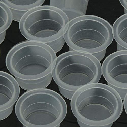 Disposable Ink Cups,DOWEI 500pcs Plastic Large Ink Pigment Cups #15 Ink Caps Large for Ink Supplies(500L)