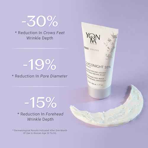 Yon-Ka Glyconight 10% Peel Masque Anti-Aging Face Mask, Skin Renewal for Wrinkles and Pore Reduction with Glycolic Acid