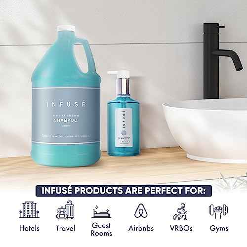 Terra Pure Infuse Hotel Shampoo | 1 Gallon | Designed to Refill Soap Dispensers (Set of 4)