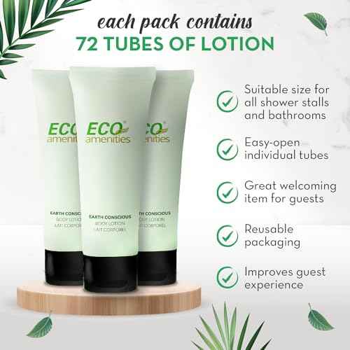 ECO AMENITIES Transparent Tube Flip Cap Individually Wrapped 30ml Body Lotion, 72 Tubes per Case by ECO Amenities