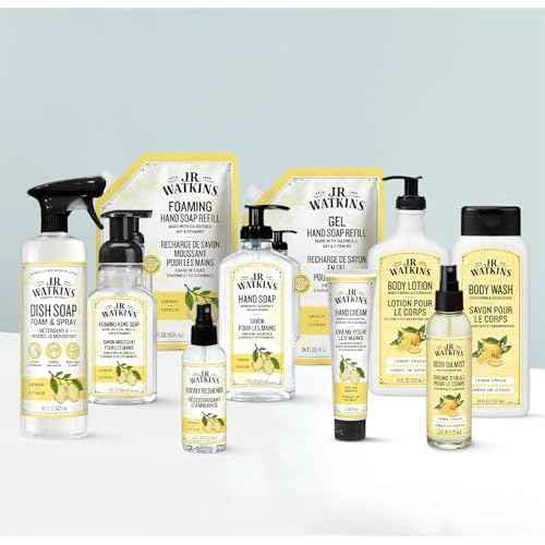 J.R. Watkins Foaming Hand Soap Refill, Moisturizing Foam Hand Wash, Formulated with Plant-Based Cleansers, Alcohol-Free, Cruelty-Free, Lemon, 28 fl oz, 2 Pack
