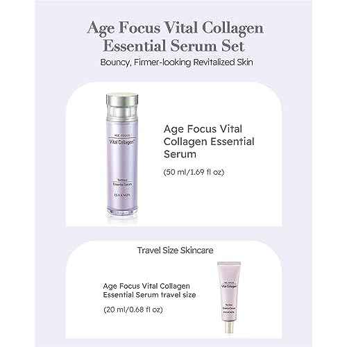 ISA KNOX AGE FOCUS VITAL COLLAGEN Essential Serum (2.4fl oz) - Korean Skin Care, Ampoule by LG Beauty. Hydrolyzed Collagen, Vitamins C, B12 & E