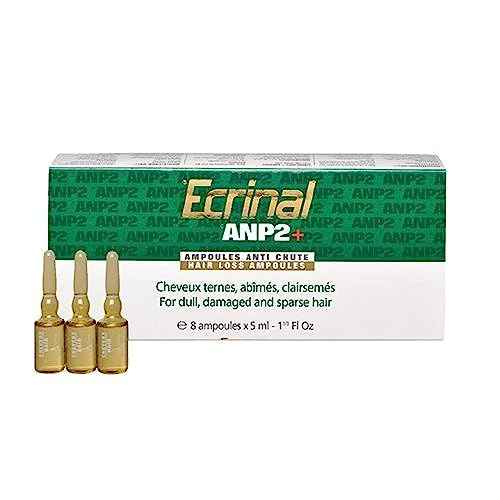 Ecrinal ANP2+ Hair Loss Treatment Ampoules - 8 Ampoules for Hair Growth and Regeneration, Revitalizes Dull, Damaged, Thinning Hair, For Dry, Color-Treated, and Oily Scalp, 3-Month Supply