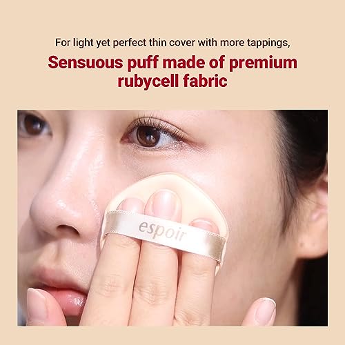 Espoir Be Velvet Air Puff 7pc | Soft & Smooth Sponge Applicator for Flawless and Easy Makeup, Suitable for Cushion and Liquid Foundation, Cream, Powder, Concealer, Round Shape, Korean Base Tools