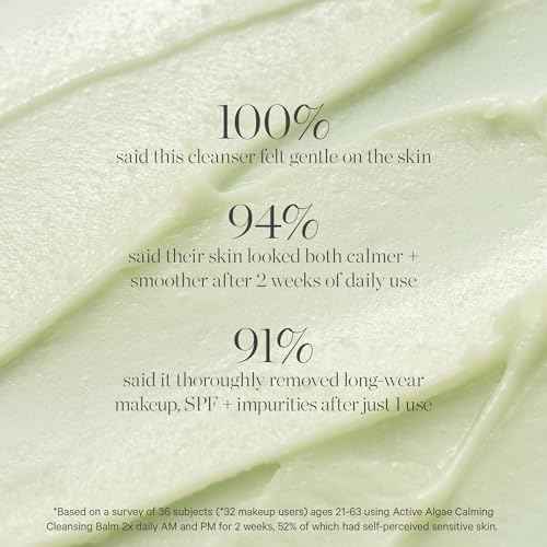 KORA Organics Active Algae Calming Cleansing Balm, Balancing Facial Cleanser to Help Reduce Redness & Blemishes, Melt Away Makeup & Sunscreen, Face Wash for Men and Women, 3.38 fl oz