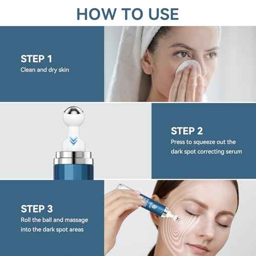 Dark Spot Remover for Face and Body, Dark Spot Corrector Serum, Age Spot & Freckles Remover, Skin Care Serum for Uneven Skin Tone with 360¡Æ Roller Massage Ball, 0.67 fl. oz