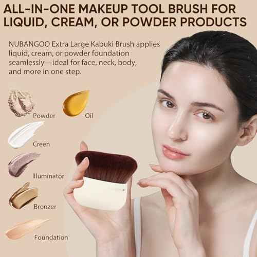 Extra Large Body Makeup Brush,Tanning Brush, Self Tanner, Foundation Bronzer Brush Cream Powder Liquid oil Applicator, Face Neck Leg Full Body Blending Brush(White)