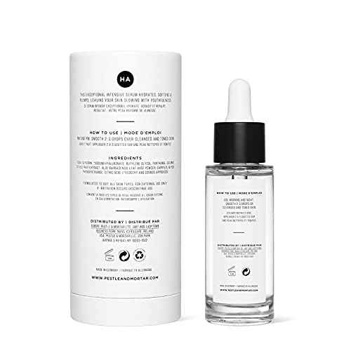 Pestle & Mortar 2% Pure Hyaluronic Acid Serum for Face, with Vitamin B5, Anti-Ageing, Hydrating Facial Moisturizer ? Deep Hydration and Fragrance Free 30ml/1 oz