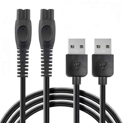 Qjin USB Charger Cable for Philips Sonicare Cordless Power Flosser 3000, 2 Pack