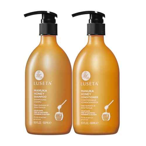 Luseta Manuka Honey Shampoo & Conditioner Set Hydrating and Moisturizing for Dry, Damaged and Dull Hair Restores Shine & Softness and Sulfate-Free 16.9oz*2