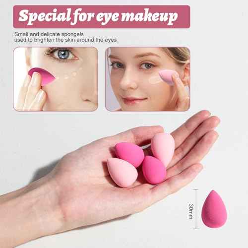 BS-MALL Foundation Makeup Brush & Powder Brush ? Professional and Durable 8-piece Set with 4 Mini Makeup Sponge 2 Triangle Powder Puff, Comes with Storage Barrel (withTravel Case)