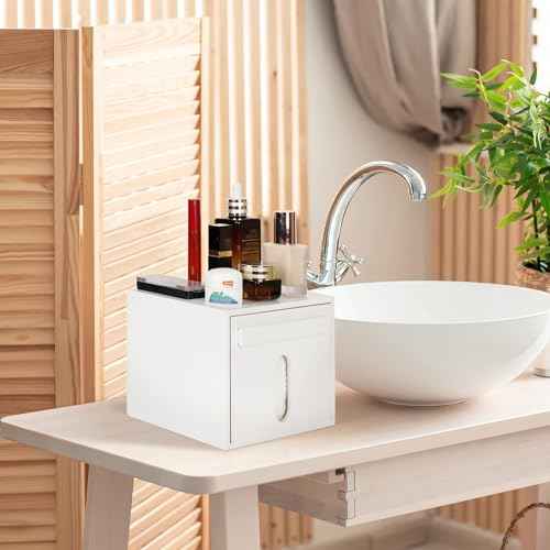 Disposable Face Towel Holder Bamboo Storage Box, Facial Towels Container Box with Drawer, Clean Towel XL Organizer for Bathroom(Excluding Facial Towels)