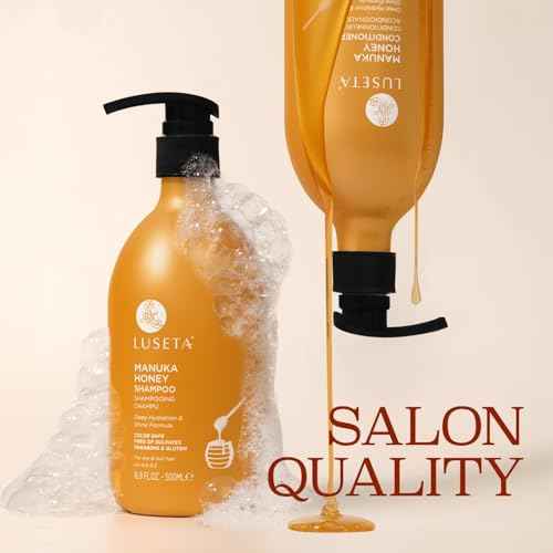 Luseta Manuka Honey Shampoo & Conditioner Set Hydrating and Moisturizing for Dry, Damaged and Dull Hair Restores Shine & Softness and Sulfate-Free 16.9oz*2
