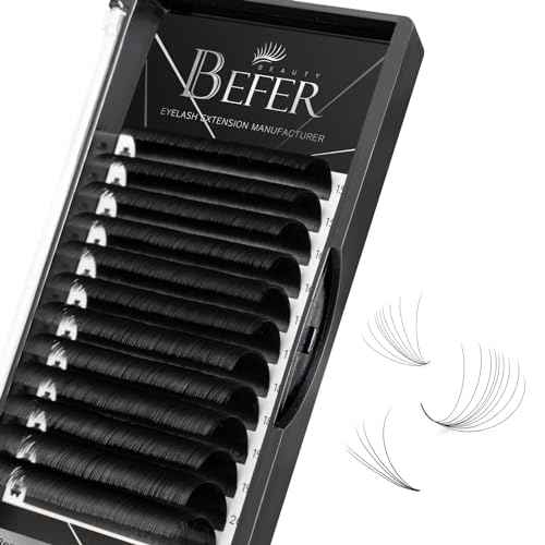 Volume Lash Extensions 0.05D,Blooming Eyelash Extension Mix-8-15mm, Easy Fan Volume Lashes Fluffy Soft, D Curl Matte Black Self Fanning Lash Extension Professional Eyelash Extensions
