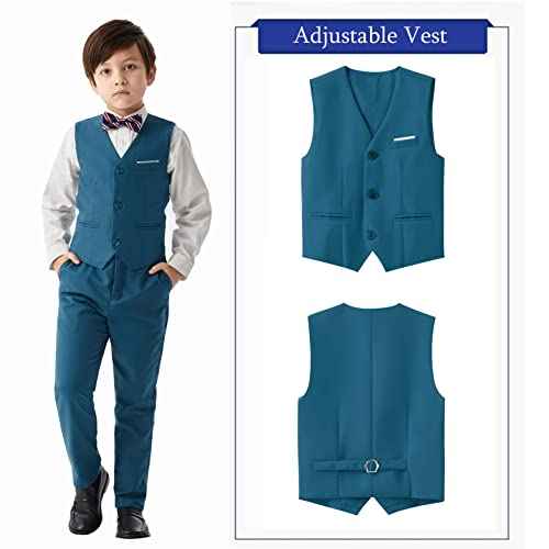 MAGE MALE Boys Multiple Colour Formal Dress Suits 5 Piece Slim Fit Dresswear Suit Set with Kids Suspenders