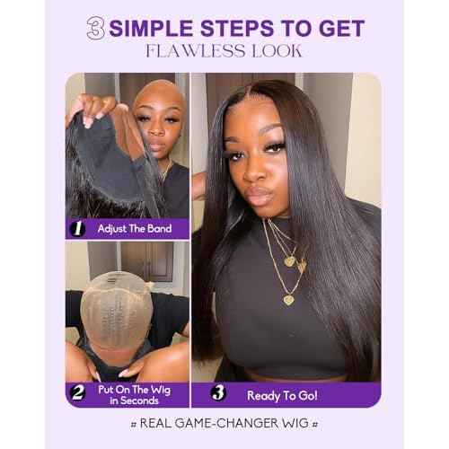 9x6 SKINLIKE Real HD Lace Closure Wig, Straight 180% Density 0.10mm Ultra-thin Swiss Lace Pre-plucked Bleached Small Knots With Baby Hair Glueless Wigs Human Hair 18 Inch