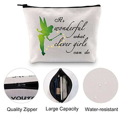 VAMSII Fairy Pixie Makeup Bag Fairy Wings Movie Fans Zipper Bag It's Wonderful What Clever Girls Can Do Pouch (clever girls)